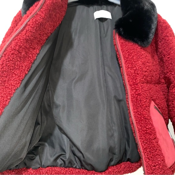 Type Alpha Teddy Jacket Cropped Red Coat Ladies Small Medium - see measurements - Picture 6 of 11